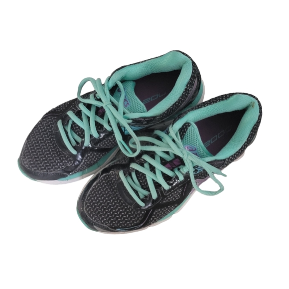 Womens Asics GT 2000 3 Black Purple Teal Running Shoes T550N Sneakers Size 8 - Picture 4 of 8